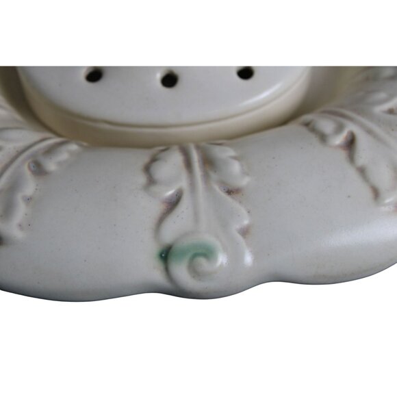 Vintage Red Wing Ceramic Deer Floral Frog with Console Bowl - Picture 5 of 8